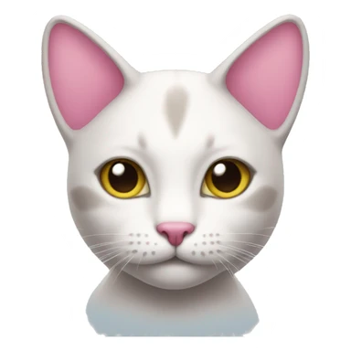 Cat with pink ears sticker