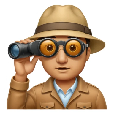 A man watching a hog through binoculars sticker