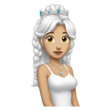 princess- proud- sad- white hair- wear necklace sticker