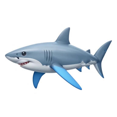 Put blue Nike shoes on the fins of the shark sticker