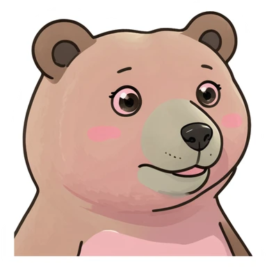 Cute bear with pink blush  sticker