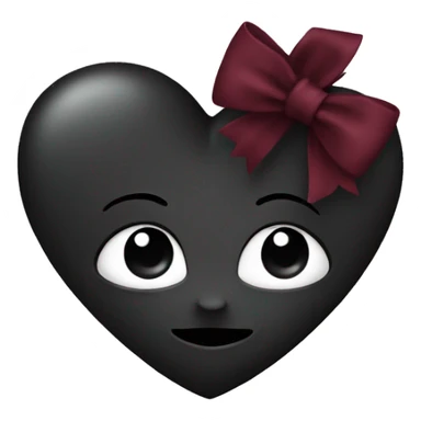 black heart with burgundy bow sticker