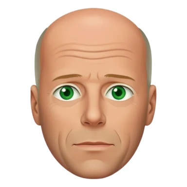 Bruce Willis with green eyes sticker