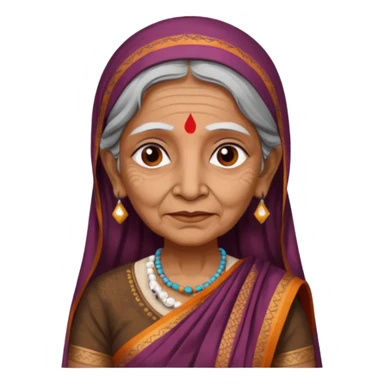 indian sari ancient old woman sticker