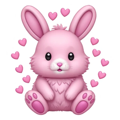 Pink Bunny with pink hearts  sticker