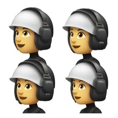 white woman operator dressed in black with a milatary helmet, without glasses, wearing a headset, ready to respond to alerts sticker