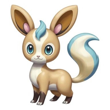 Colorful Skilled Adept Graceful Asian Painted Meloetta-Minccino-Absol-Emolga-Pachirisu-Floatzel-Ursaring-fusion-hybrid-creature (full body) sticker