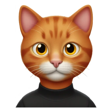 Red cat wirg orange eyes wearing black AirPods Max sticker