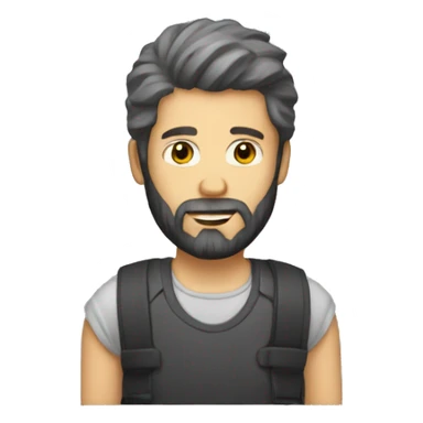 bearded man in car realistic  sticker