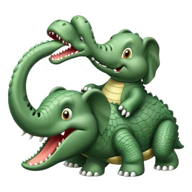 Alligator beating up a elephant sticker