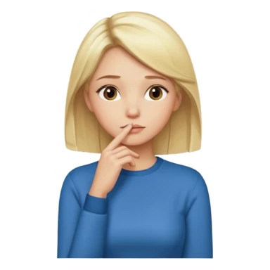 Cewe Overthinker rambut blonde tangannya di dagu lagi mikir bajunya disesuain sticker