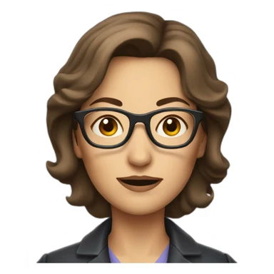 middle-aged detective woman with brown midhair and glasses sticker
