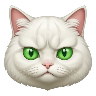 A grumpy white cat sticker