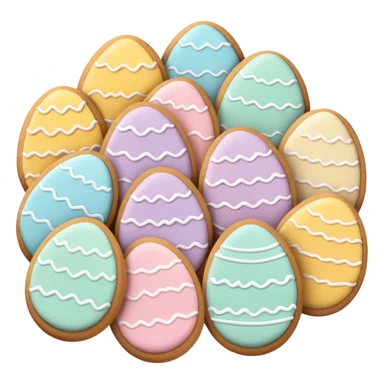 Ester egg shape Patel color cookies  sticker