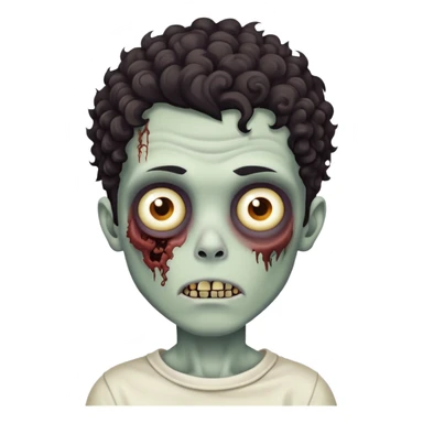 Zombie boy with curly hair sticker