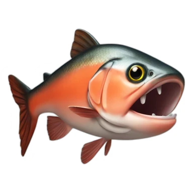Salmon Piranha sticker