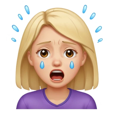girl crying with shout sticker
