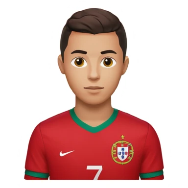 red Portugal football shirt with Ronaldo on the back sticker