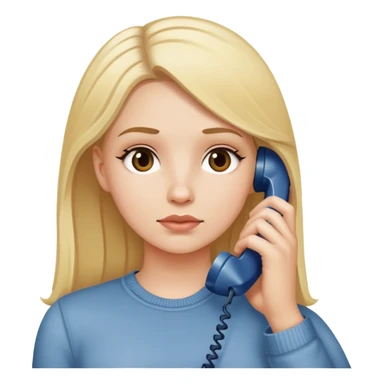 white girl with blonde hair waiting on the phone  sticker