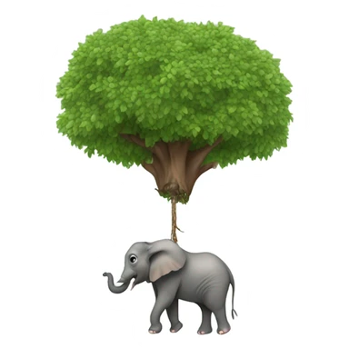 an elephant hanging from a tree sticker