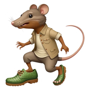 rat tripping on croc shoe sticker