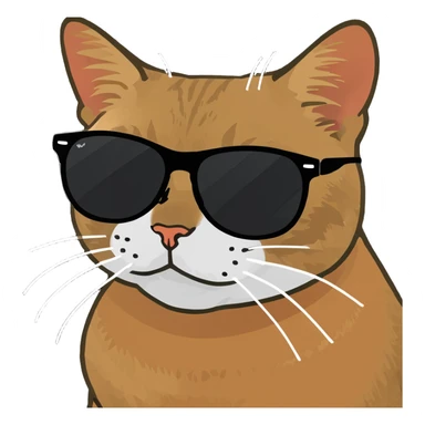 Cat with sunglasses sticker
