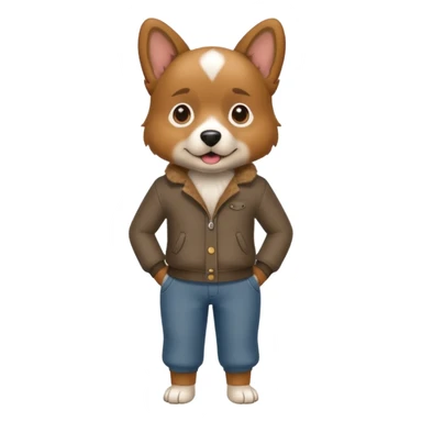dog wearing pants  sticker