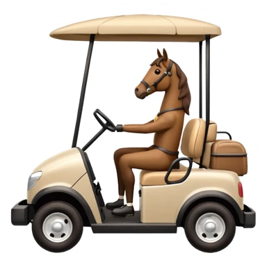 Horse driving a golf cart ￼ sticker
