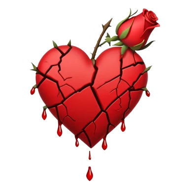 Put The Broken Heart Emoji And Wilted Rose Emoji In One Image sticker