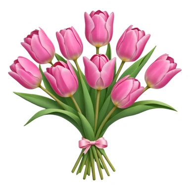 Pink tulip bouquet sticker
