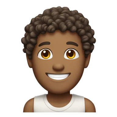 brown curly hair balinese male smiling has freckles sticker