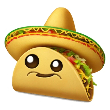 Taco wearing a hat  sticker