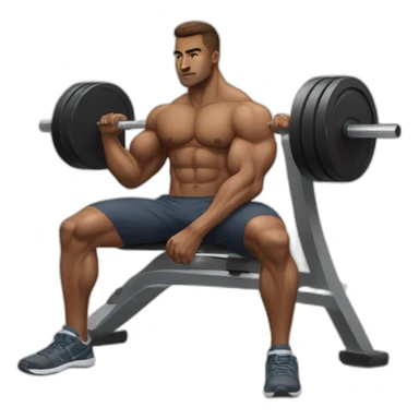 muscular guy benching at the gym sticker