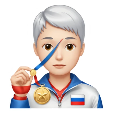 russia sport silver medal sticker