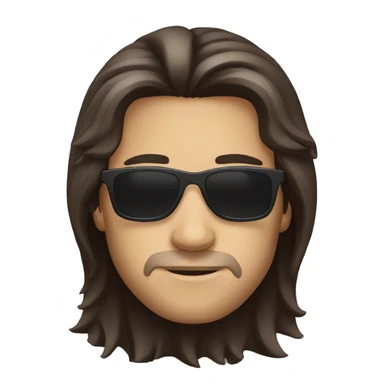 Darkbrown Long hair, male, sunglasses sticker