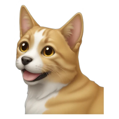 Un chat sur un chien sticker