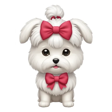 maltase dog in bow sticker