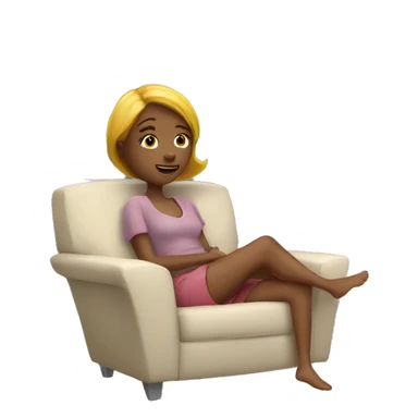Girl relax watch TV sticker