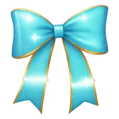 Light Blue bow with sparkles sticker