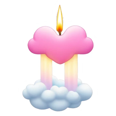 candle in a cloud with pink hearts sticker