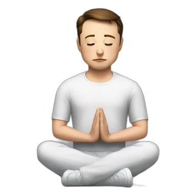 elon musk prays on the knees for big letter x sticker