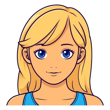 tan girl with blonde hair and blue eyes  sticker