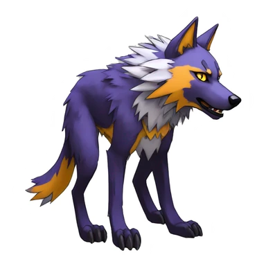 Edgy Colorful Digimon-Fakemon-Wolf with edgy markings full body sticker
