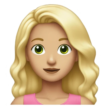 blonde girl with green eyes pink top  sticker