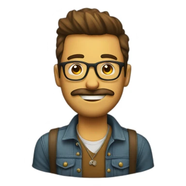 Hombre con estilo hipster sticker