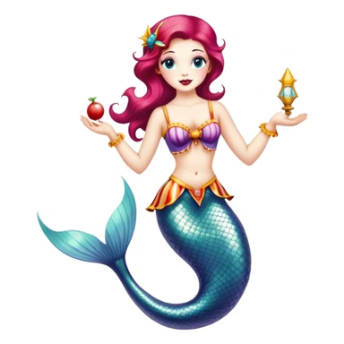 Vintage circus mermaid sticker