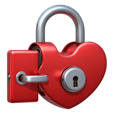 heart is in an open lock sticker