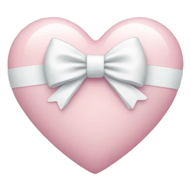 Pastel pink heart with white bow sticker