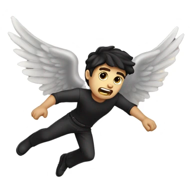 dark angel falling from the sky, caucasian dark haired man sticker