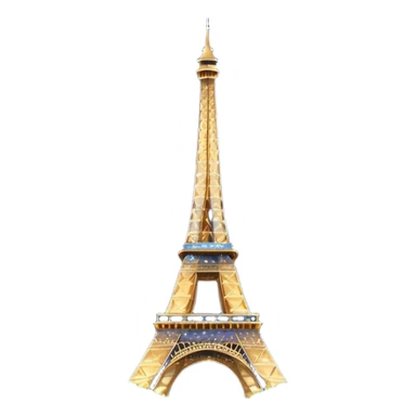 Eiffel Tower emoji, Paris at night, sparkling lights, dark blue background sticker
